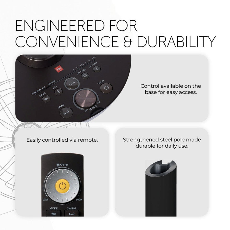 KDK HM35S 14" 7 Blades DC Stand Fan with Remote Control