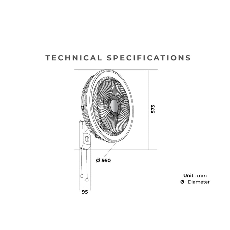KDK YU50X 3-speed Industrial Fan with Pull Switch (50cm)