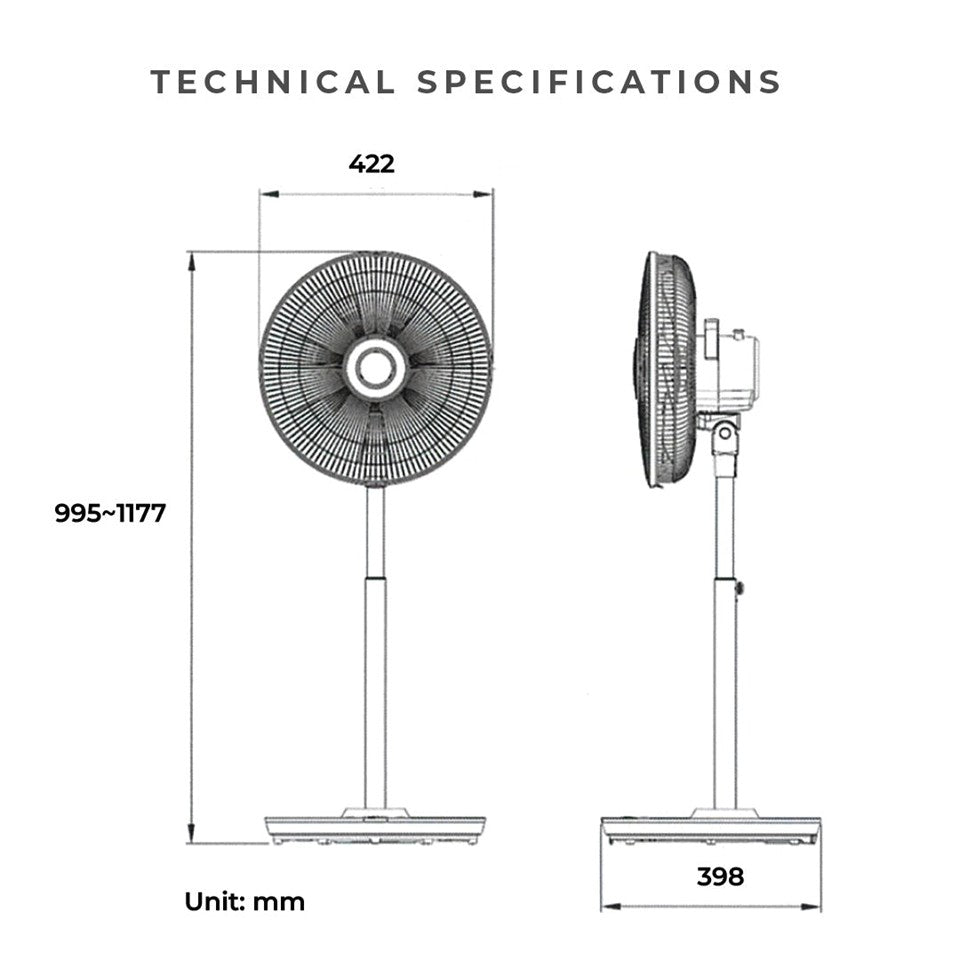 KDK HN35S 14" 7 Blades Stand Fan with Remote Control