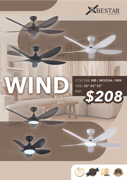 Bestar Wind 32"/42"/52" Ceiling Fan