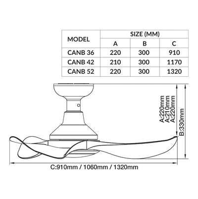 Decco Canberra 36" / 42" / 52" Smart Ceiling Fan