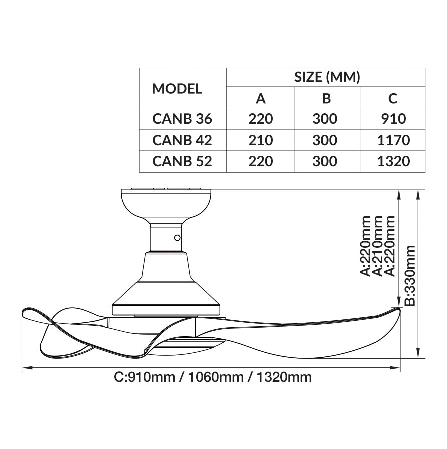 Decco Canberra 36" / 42" / 52" Smart Ceiling Fan