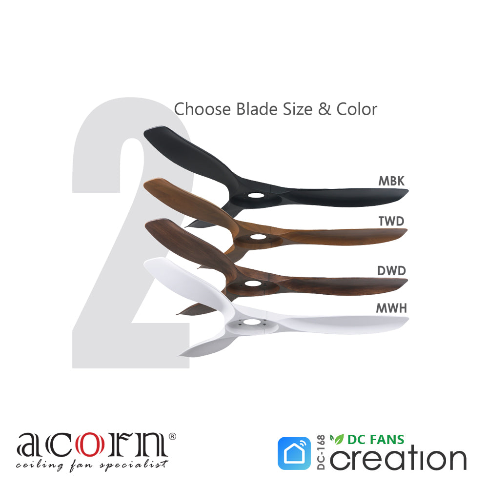 Acorn Creation DC-168 Ceiling Fan (No Light)
