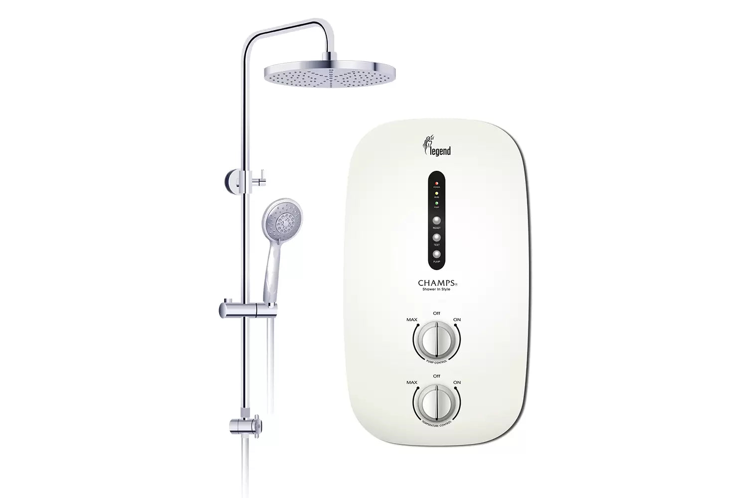 Champs Legend Instant Heater with DC Pump (Optional Rainshower)