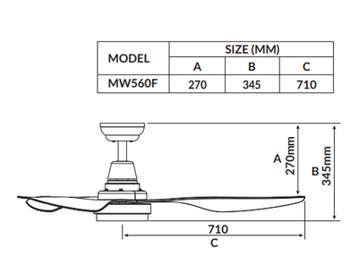 Mowe Kronus  56"/ 60" Smart Ceiling Fan
