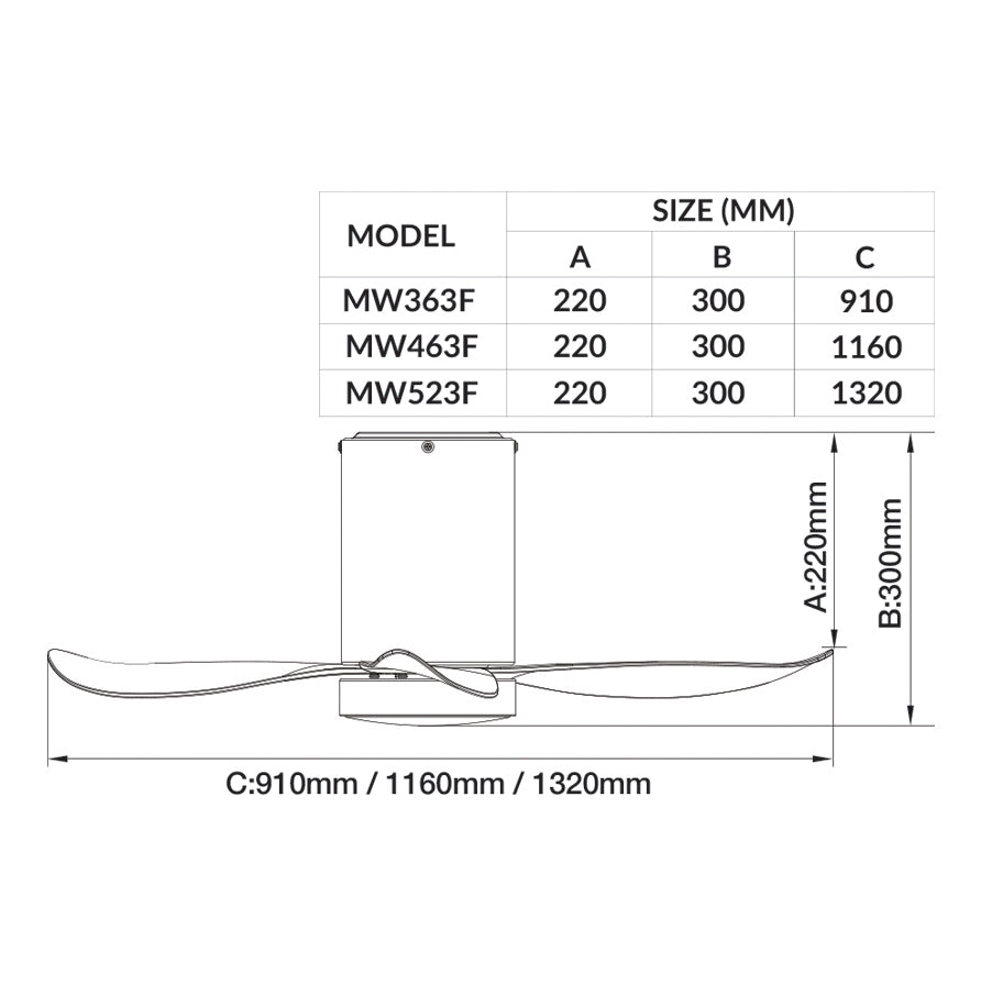 Mowe Helios 3 36"/46"/52" Smart Ceiling Fan