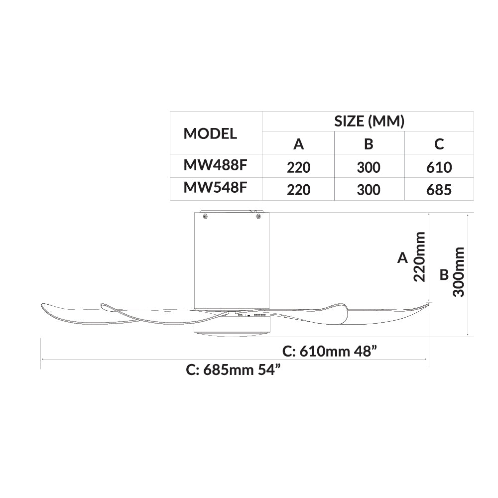 Mowe Helios 5 48"/ 54"Smart Ceiling Fan