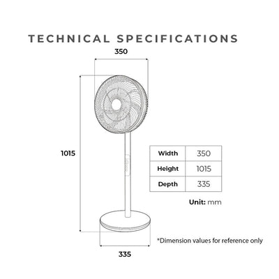 KDK HN30S 12" Dual Blades Stand Fan with Magnetic Remote Control