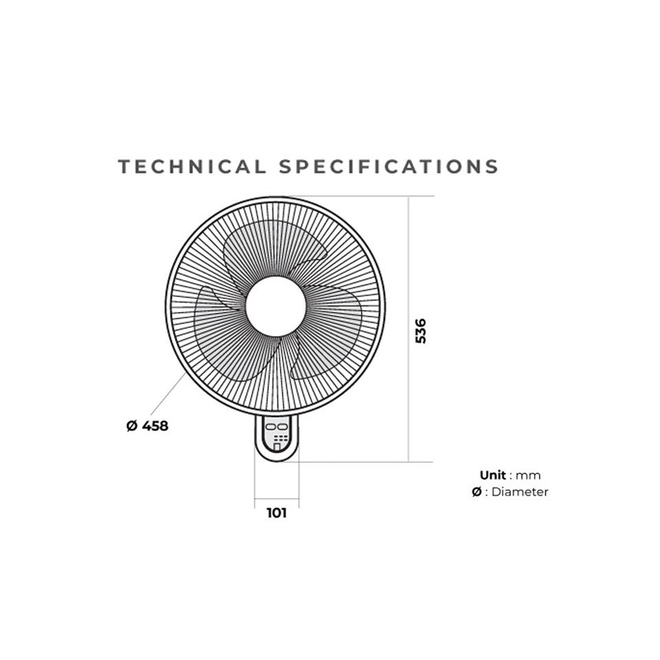 KDK M40MS 16" Wall Fan with Remote Control