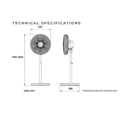 KDK HM35S 14" 7 Blades DC Stand Fan with Remote Control
