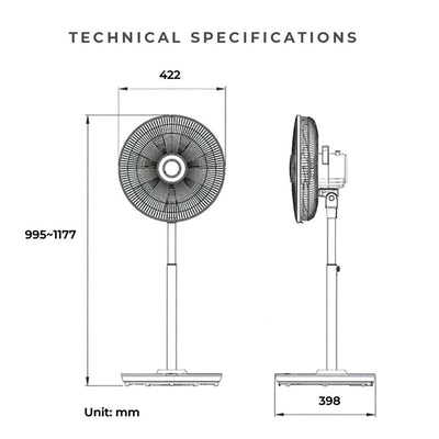 KDK HN35S 14" 7 Blades Stand Fan with Remote Control