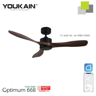 Youkain YJ-688 Smart Ceiling Fan without LED Light (Downrod)