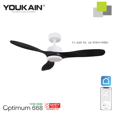 Youkain YJ-688 Smart Ceiling Fan without LED Light (Downrod)