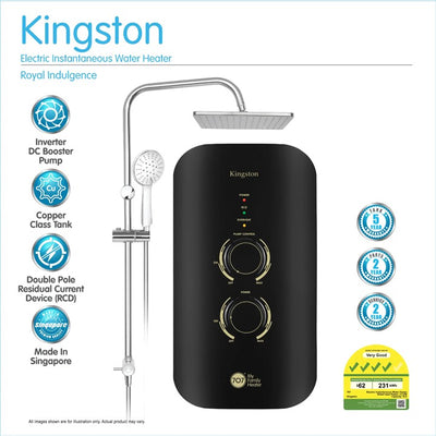 707 Kingston Instant Water Heater with Rain Shower With DC Pump